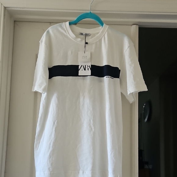 Zara Other - Zara White and Black Short Sleeve Tee - Small